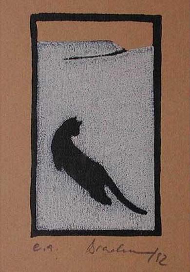 Druck: Katze im Schnee von Monika Brachmann