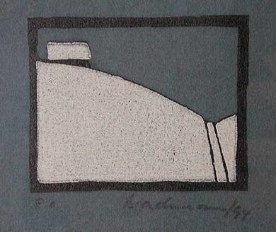 Druck: Haus am Hang I von Monika Brachmann