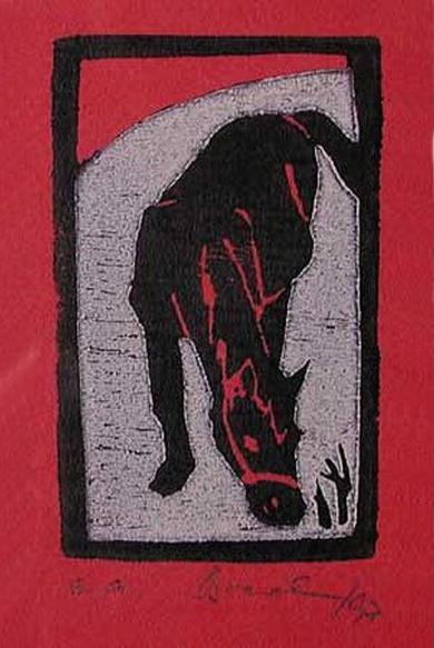 Druck: Pferd im Schnee von Monika Brachmann