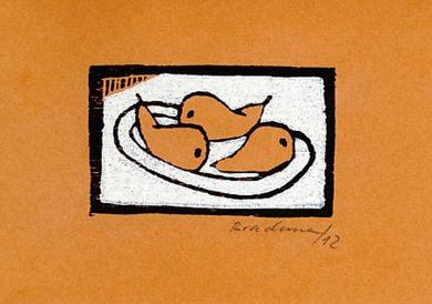 Druck: Drei Birnen von Monika Brachmann