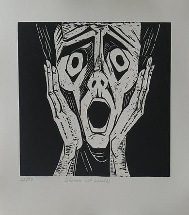 Druck Schreien ist sinnlos aus der Mappe Visionen zur atomaren Vernichtung der Menschheit