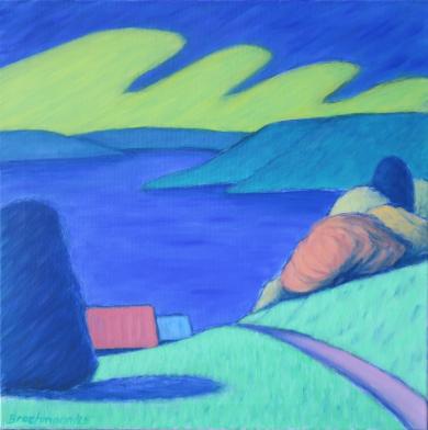 Landschaft mit dynamischer Wolkenbildung