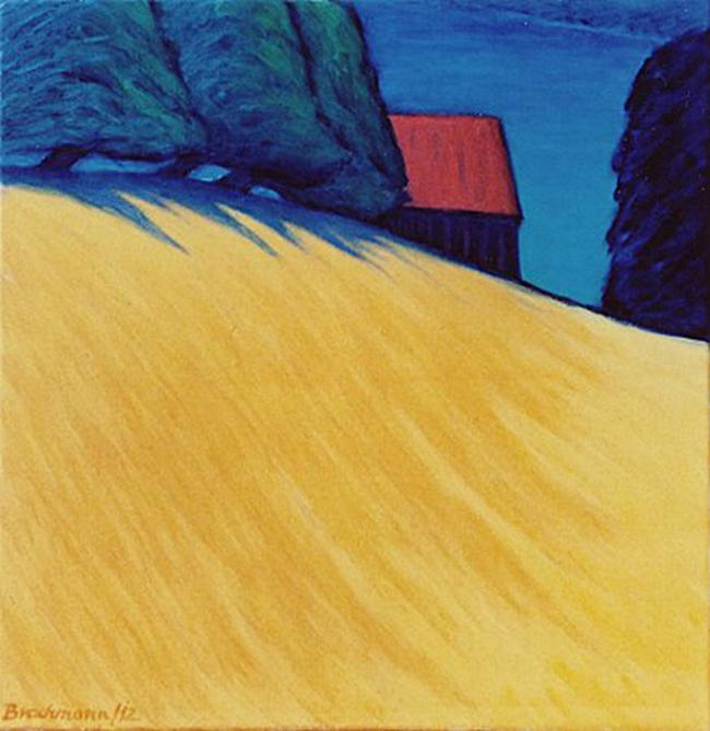 Ölbild Hütte am See (III) von Monika Brachmann